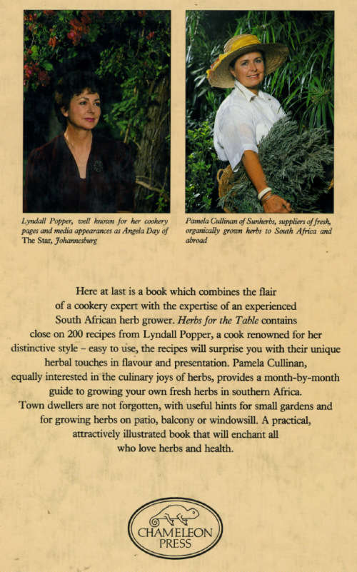 [B:2:S:CC]-Herbs for the Table. South African Recipes and Herbal Advice.