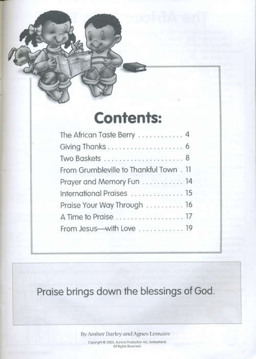 [B:2:S:CC]-Praise and Thankfulness. - Amber Darley and Agnes Lemaire