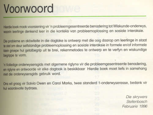 [B:1:S:CC]-Wiskunde aan die Werk. Standard 1. Leerder Handboek en Onderwysersgids. - Murray et al