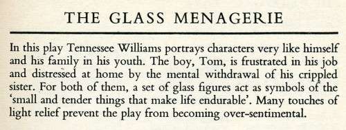 [B:2:S:CC]-The Glass Menagerie - Tennessee Williams