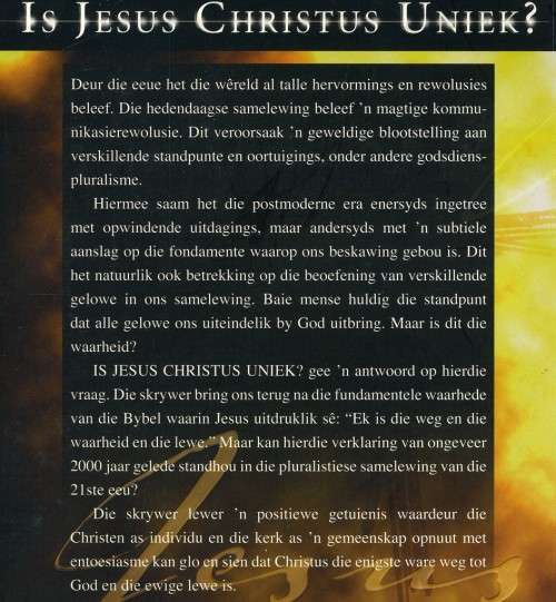 [B:1:S:CC]-Is Jesus Christus Uniek? - Louw Alberts