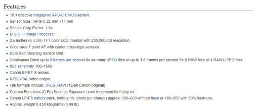 Canon EOS 1000D Digital SLR camera + Canon 18-55mm Lens Professional KIT