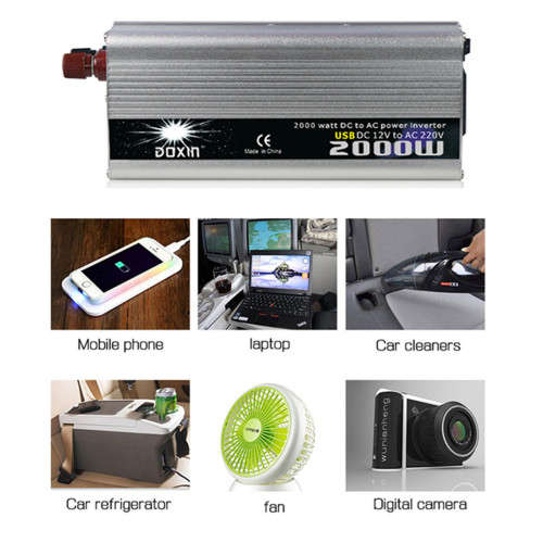 2000W Solar Inverter Battery Converter Power Charger Switch