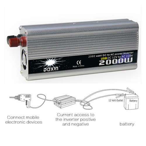 2000W Solar Inverter Battery Converter Power Charger Switch