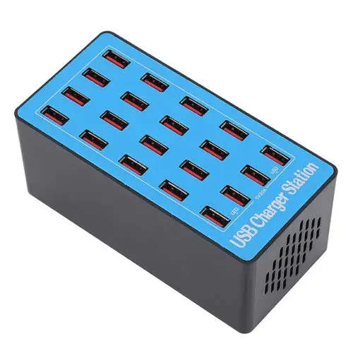 USB Hub 20 Ports Fast Charging Station Power Adapter USB Desktop Fast Charging Station