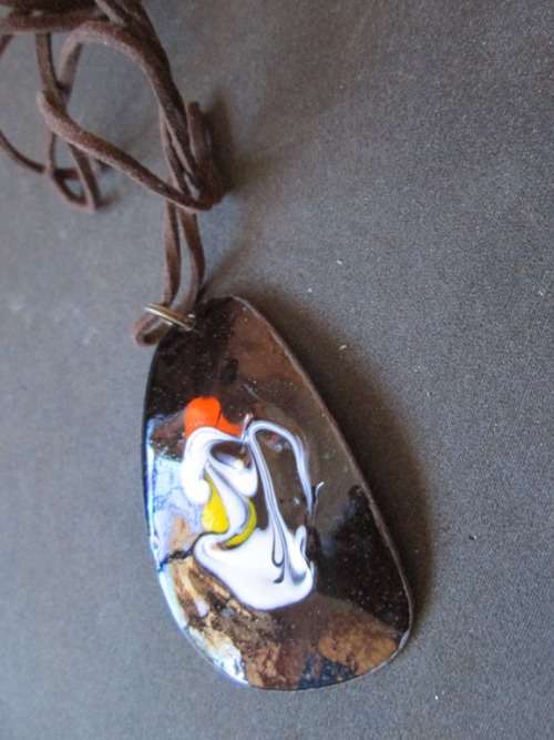 TRENDY, ENAMEL FIRED NECKLACE