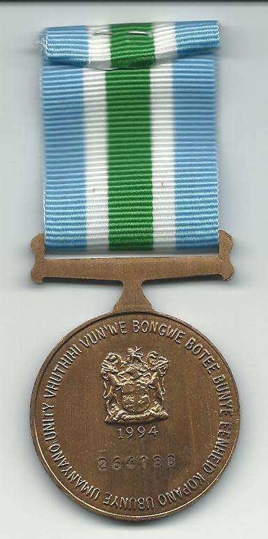 UNITAS 1994 MEDAL AND RIBBON NUMBERED