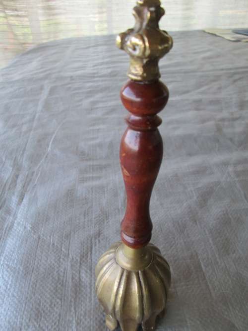 BRASS BELL WITH WOODEN HANDLE