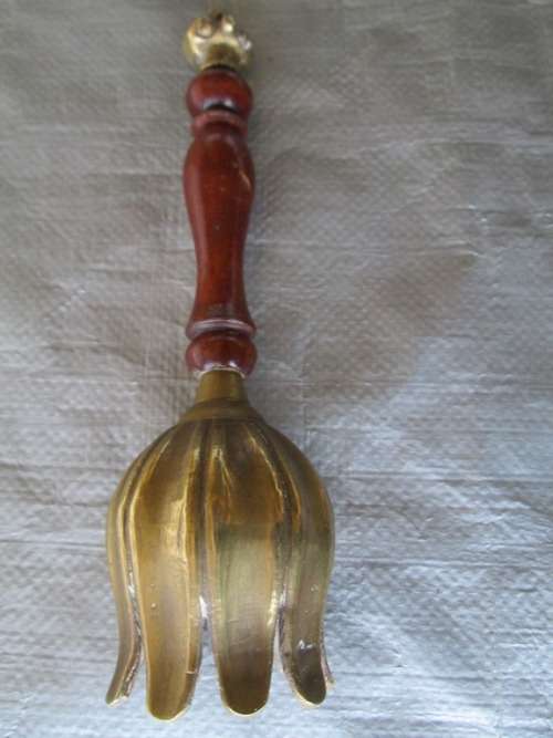 BRASS BELL WITH WOODEN HANDLE