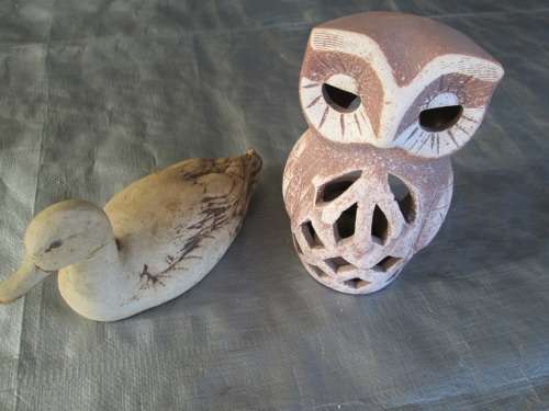 CERAMIC DUCK AND OWL ORNAMENTS