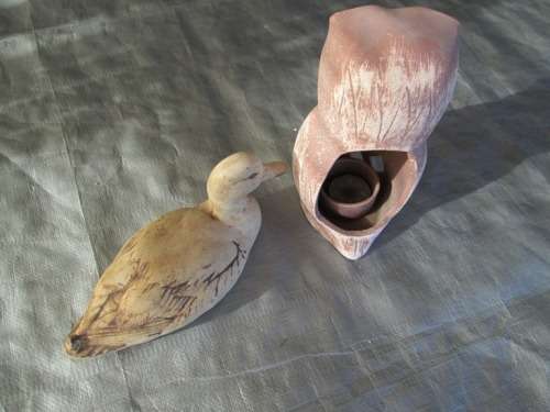 CERAMIC DUCK AND OWL ORNAMENTS