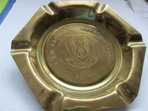 SADF - BRASS/COPPER ASHTRAY-SAW PRODUKTIWITEIT EVALUERING