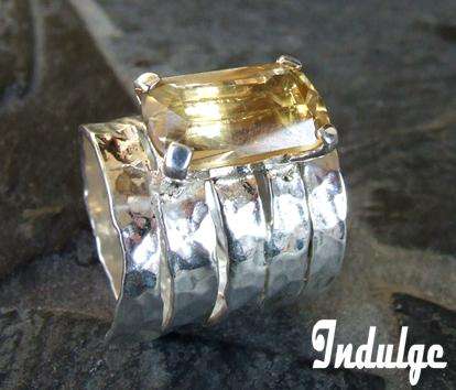 DESIGNER PIECE!  With Genuine Citrine Stone - Size 8
