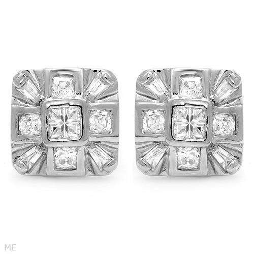 Earrings With 2.00ctw Crystals and Cubic zirconia Crafted in 925 Sterling silver. Item weight 7.4g