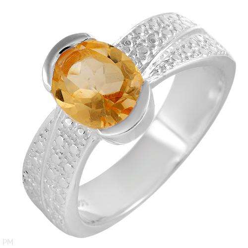 1.80ctw Genuine Citrine Crafted in 925 Sterling silver, size 6.5