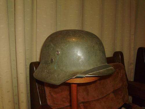 Ultra rare! german ww2 m35 helmet, finnish leningrad front conversion, amazing original condition!