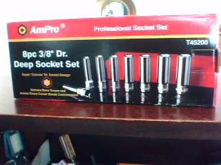 Ampro 8 Piece 3/8 Drive deep socket set (Shipping R40)