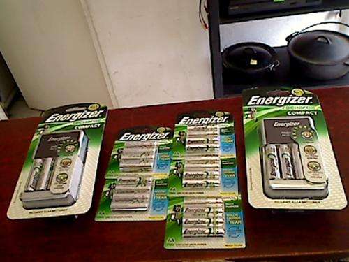 Energizer Chargers x 2 + 28 AA Energizer Rechargeable Batteries