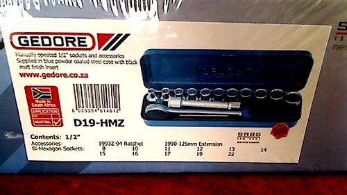 Gedore Socket Set 1/2 inch drive (Bi Hexagon)