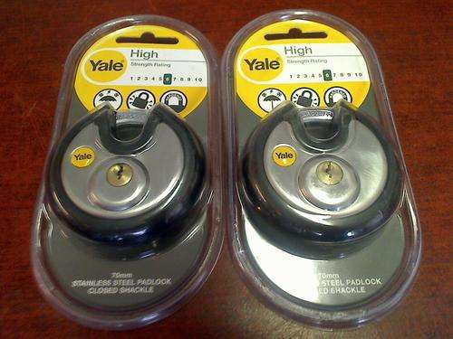 Yale 70mm Stainless Steel Closed Shackle Padlock x 2