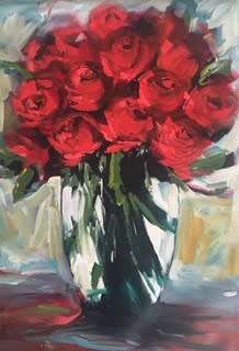 Red roses  (600 x 800) on canvas by Lofty .