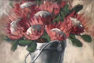 Proteas (550 x 750) on canvas by Lofty . Unframed