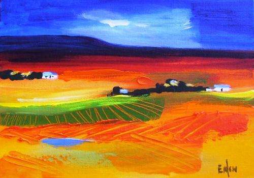 Landscape 1 (250 x350)  Acrylic on canvas board. Unframed.