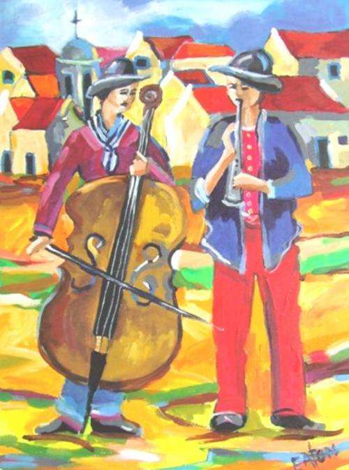 Musiekante (540 x 760)  Acrylic on canvas. Unframed