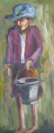 Boy with bucket (300 x 700) Unframed