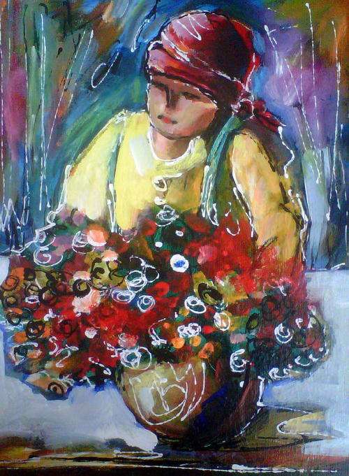 Joyce .Oil glazed Acrylic on board. (300 x 400)
