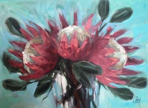 Proteas(550 x 750) on canvas by Lofty . Unframed