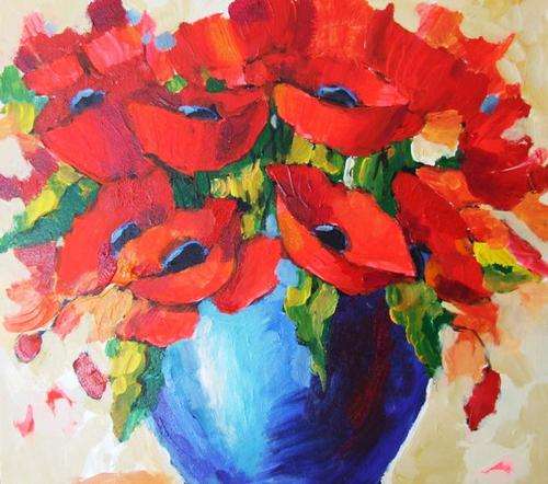Original painting by Lofty Eaton.(500x500) Red poppies