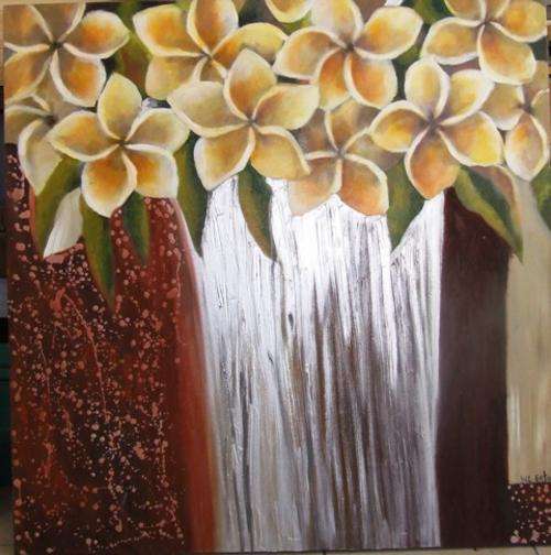 Original painting by Lofty Eaton.(1.2m x1.2m) Flowers.Acrylic on canvas.Large painting