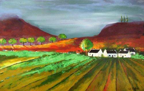 Original Lofty Eaton painting.(600x1000) Landscape.Acrylic on canvas.Unframed