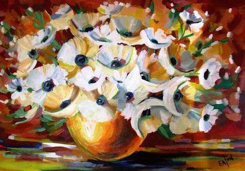 Flowers to keep!! (740x1160) .Acrylic on canvas.Unframed. Large painting !!