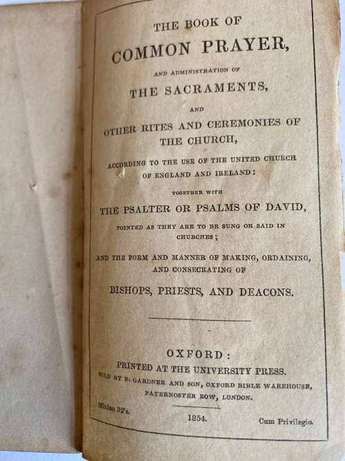 Book of Common Prayer 1854