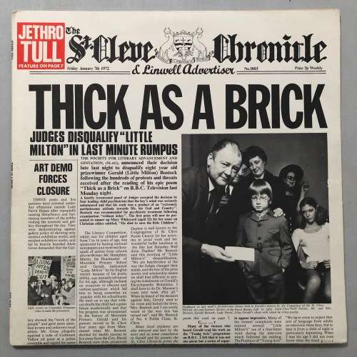 Jethro Tull - Thick As A Brick Vinyl LP RARE UK First Press Newspaper Edition Superb Example