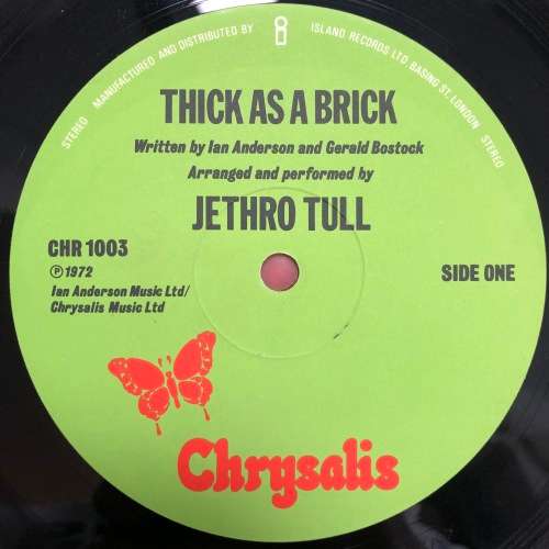 Jethro Tull - Thick As A Brick Vinyl LP RARE UK First Press Newspaper Edition Superb Example