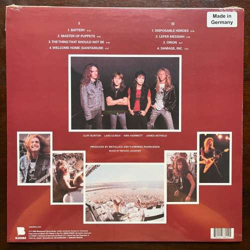 Metallica - Master Of Puppets Vinyl LP New Sealed