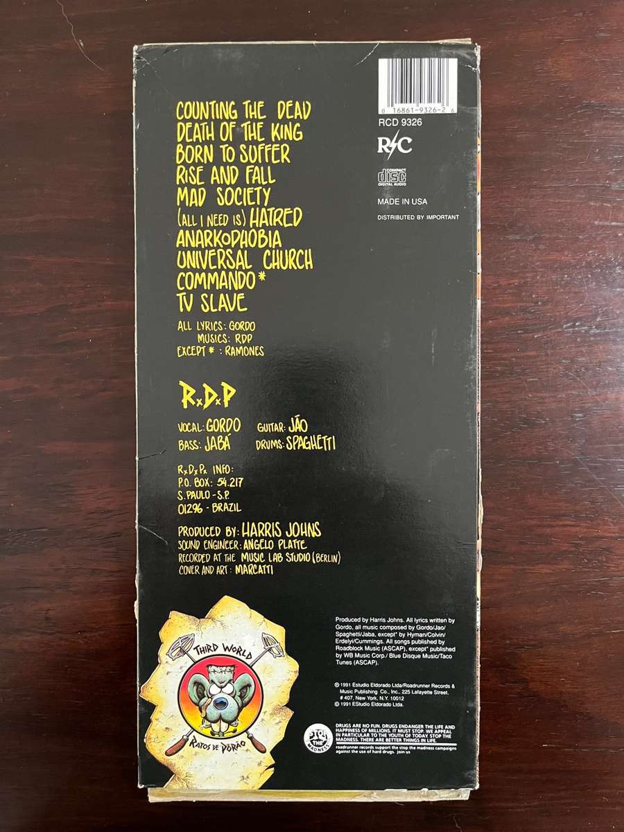 R.D.P. - Anarkophobia Super Rare CD Longbox Thrash Metal US Press Roadrunner