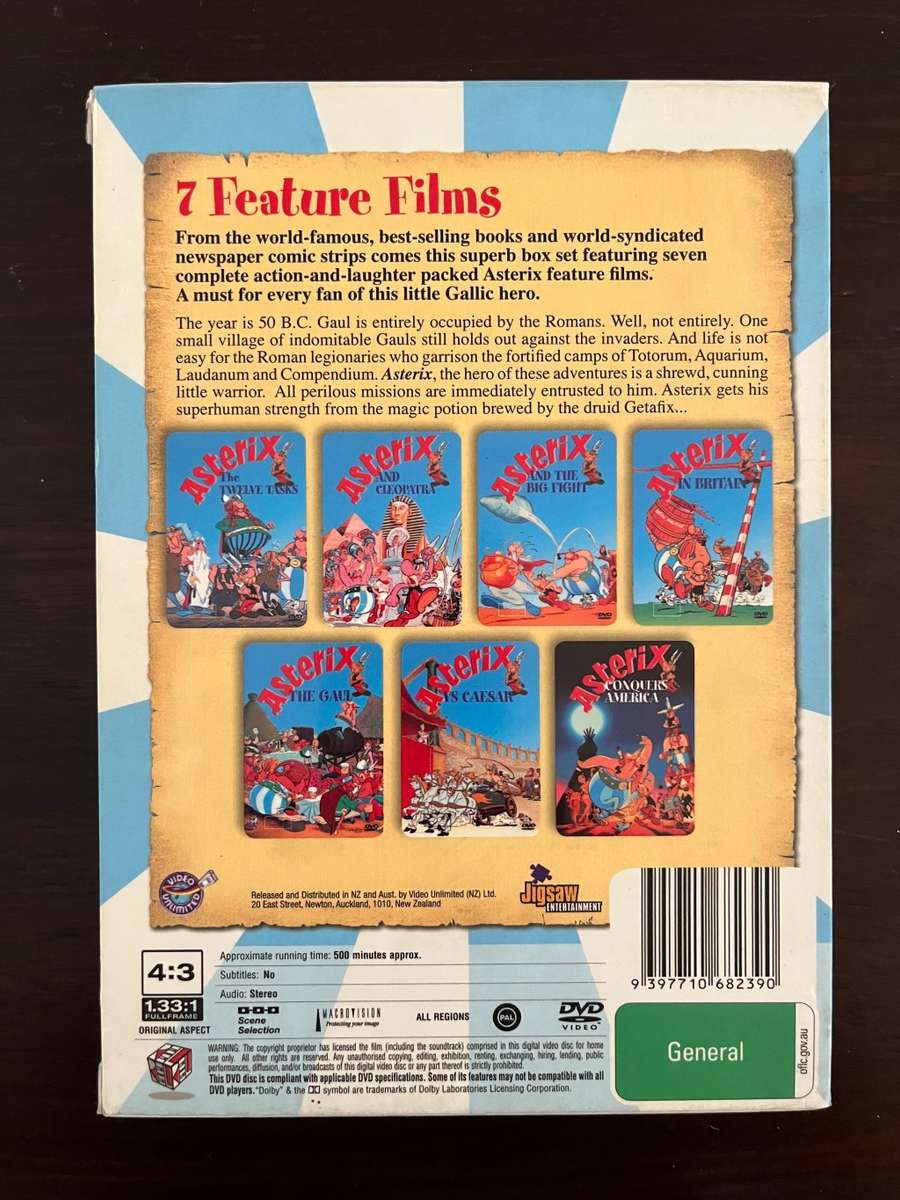 Asterix - 7 Crazy Adventures Box Set DVD 7DVD Set UK Press Import