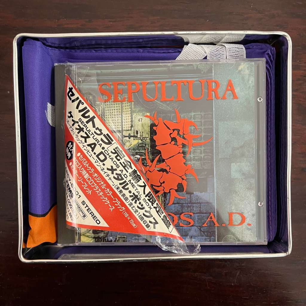 Sepultura - Chaos A.D. Limited Tin Edition Japanese Press with Flag and printed Jewel Case