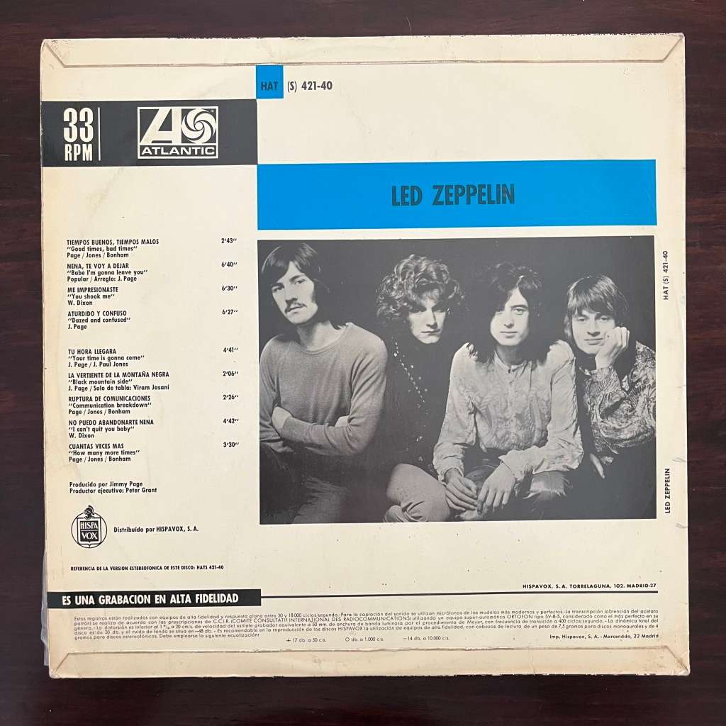 Led Zeppelin - Led Zeppelin Vinyl LP Spanish Press