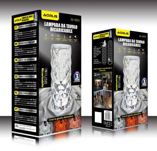 Rechargeable Wireless Table Lamp Crystal Rose Table lamp