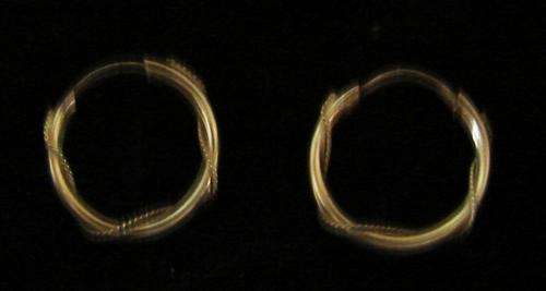 Gold (9 carat) Sleeper Earrings with Chain Detail