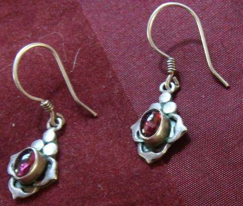 Garnet Solid Sterling Silver Earrings