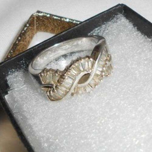 Sterling silver ring with cz stones.