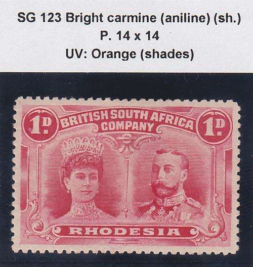 1910 Rhodesia 1d Double Head - SACC 123 - Unplated - MM