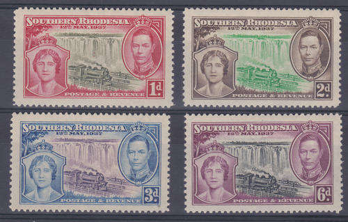 Southern Rhodesia 1937 KGVI Coronation - Unmounted Mint - SACC 38 - 41