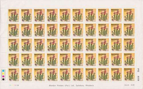 Rhodesia 1975 International Succulent Congress - Full Sheet - UMM - SACC 279